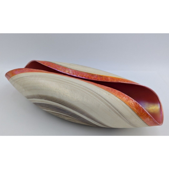 Yalos Murano Folded Glass Centerpiece Bowl Large 17
